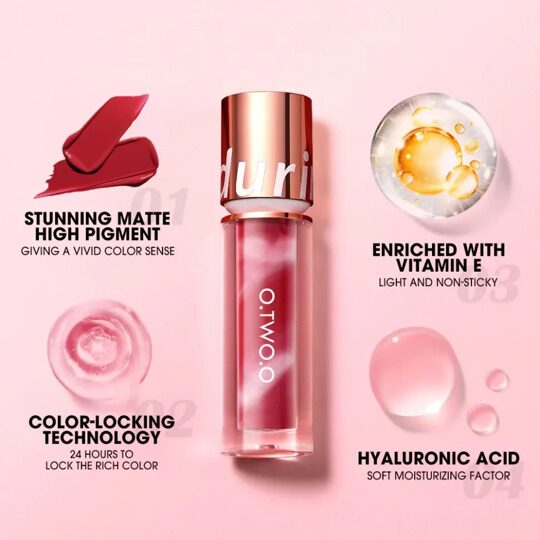 Водостойкая матовая помада O.TWO.O New Trending Lip Gloss Marbling Water Proof Matt Finish Lip Stick SC057 №10 Темно-ягодный