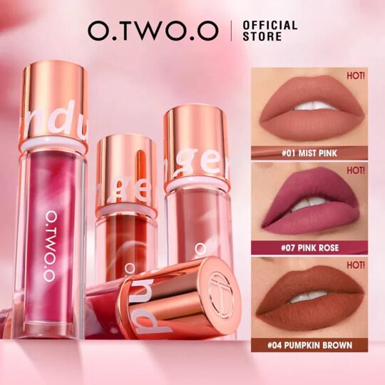 Водостойкая матовая помада O.TWO.O New Trending Lip Gloss Marbling Water Proof Matt Finish Lip Stick SC057 №10 Темно-ягодный