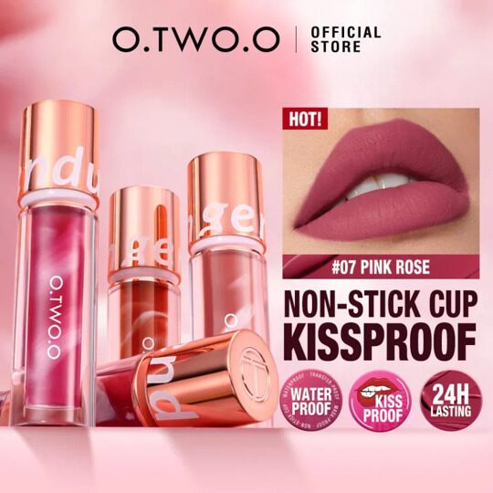 Водостойкая матовая помада O.TWO.O New Trending Lip Gloss Marbling Water Proof Matt Finish Lip Stick SC057 №10 Темно-ягодный