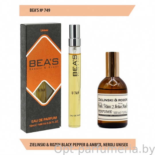 Компактный парфюм Beas U 749 Zelinsky & Rozen Black Pepper & Amber,Neroli Unisex edp 10 ml